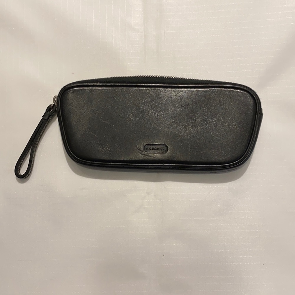 Vintage Coach black leather pouch